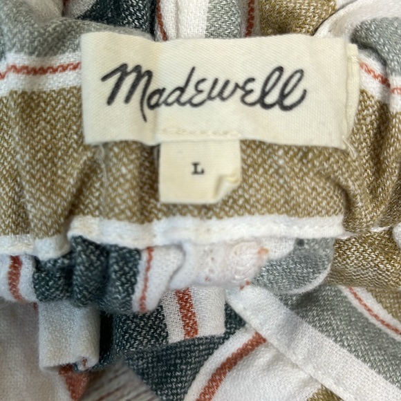Madewell Tie-Waist Huston Pull-On Crop Pants in Stripe Size Large - Picture 8 of 12